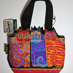 NWT Laurel Burch Feline Friends Cotton Handbag